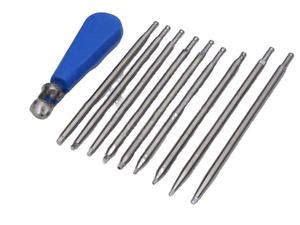 Ensemble de tournevis chirurgicaux manuels avec poignée bleue et plusieurs embouts métalliques pour usage orthopédique - Product Image 1