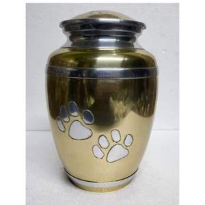 Premium Aluminum Teardrop European Style Pet Cremation <b>Urn</b> for Dog <b>Cat</b> Ashes | Floral Paw Print Memorial <b>Urn</b> | Pet Funeral <b>Urn</b> - Product Image 6