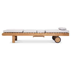 Tumbona de Madera de Teca de Grado Comercial con Respaldo Ajustable para Uso en Hoteles, Resorts y Áreas Exteriores junto a la Piscina - Product Image 3