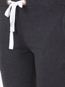 Men's Dark Gray Elastic Waist Drawstring Joggers Casual Pants Breathable Knitted Polyester High Stretch Fleece <b>Winter</b> Wear - Product Image 6