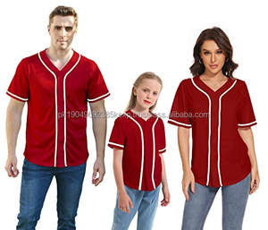 Tenues de sport à manches courtes maman et moi papa famille assortie Baseball et Softball 100% coton, T-shirt pour homme, coupe ample - Product Image 3