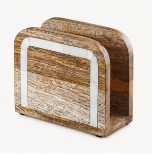 Porta Servilletas de Madera de Mango Hecho a Mano, Diseño de Lujo con Incrustaciones de Hueso, Moderno y Ecológico, para Mesa, Hogar, Hotel, Restaurante - Product Image 4