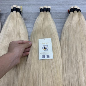 Vente en gros de meilleure qualité, cheveux humains vierges bruts alignés en vrac, droits, blonds et platine - Product Image 4