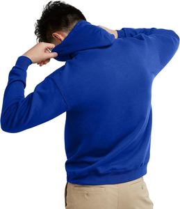 Men Basics Pullover <b>Hoodie</b> <b>Plain</b> Design Cotton Sweatshirt Long Sleeve Hooded Top Casual Wear Warm Comfortable Regular Fit - Product Image 4
