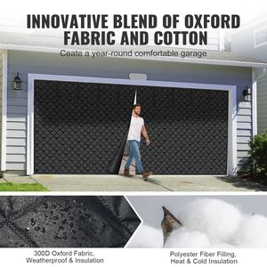 Rideau de porte de garage magnétique isolant thermiquement 16x7FT, kit d'isolation en tissu Oxford 300D - Product Image 2