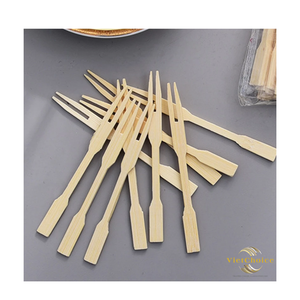 Natural Bamboo Mini Fork Eco Friendly Disposable Cutlery Sustainable Small Wooden Fork for <b>Dessert</b> Fruit Party Catering - Product Image 5