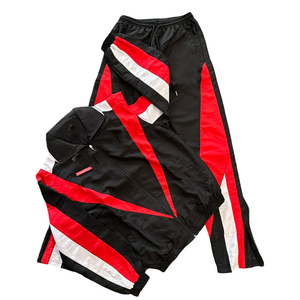 Survêtement de sport pour homme avec logo personnalisé, coupe-vent, veste zippée légère à capuche en nylon et polyester, style streetwear, pantalon de jogging - Product Image 5