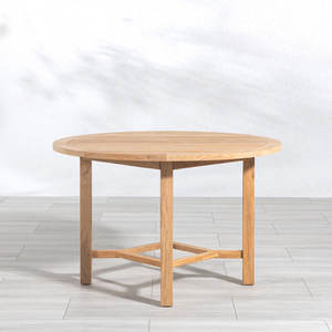 Table de salle à manger ronde moderne en teck, imperméable, écologique et durable pour jardin, villa et complexe hôtelier - Product Image 5