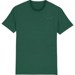 <b>Green</b> Men's Short Sleeve <b>T</b>-<b>Shirt</b> Embossed Logo O-Neck Regular Fit Casual Jersey 100% Cotton - Product Image 1