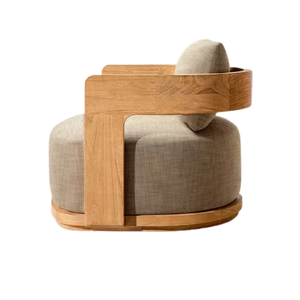 Sillón de Exterior Moderno de Teca Sólida con Reposabrazos Curvos Premium, Base Resistente y Cojines Gruesos y Suaves, Muebles Cómodos para Villa - Product Image 2