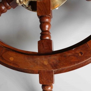 Horloge murale nautique de luxe en bois et laiton, 24 pouces, grande horloge murale maritime, design vintage de roue de bateau, décorative - Product Image 5