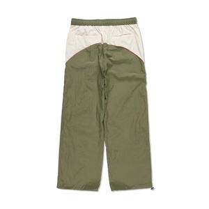 Men's Olive Green Color Blocking Tracksuit Set <b>Zip</b>-<b>Up</b> <b>Jacket</b> With Pockets And Matching Pants Sporty Style Autumn Wear - Product Image 3