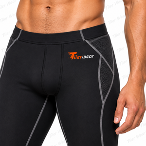 <b>Men</b> Compression Tights Polyester Spandex 220 GSM High Stretch <b>Gym</b> Running Training <b>Leggings</b> OEM Private Label Factory - Product Image 5