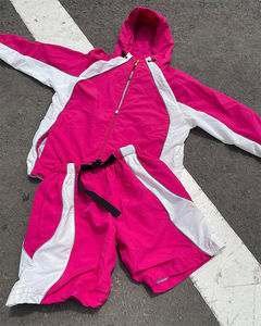 Conjunto de dos piezas unisex antiarrugas de algodón con cremallera, chaqueta de streetwear con logo personalizado, chándal para hombre, ropa de verano de secado rápido - Product Image 1