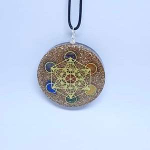 La mejor calidad Reiki Healing EMF Metatron Cube Chakra Orgone colgante collar venta al por mayor orgonita colgantes comprar de ágata Aameena - Product Image 1