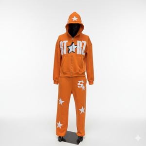 Ensemble sweat à capuche et jogging streetwear graffiti personnalisé haut de gamme, survêtement en molleton de coton entièrement zippé pour hommes et femmes - Product Image 5