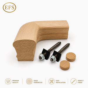 Riel de escalera de madera de roble rojo de nivel de cuarto de vuelta - 6210, accesorio para remodelación de escaleras, piezas de escalera para balcón - Product Image 1