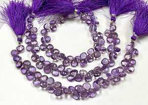 Cuentas facetadas de amatista natural en forma de corazón, gema morada para la fabricación de joyas, proveedor mayorista, venta al por mayor, comercio internacional B2B! - Product Image 3