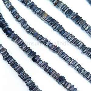 Cuentas Sueltas de Iolita Natural, Forma Cuadrada Heishi, Lisas, 5-6 mm, Perforadas al Centro, Pulimentadas, para Joyería, Precio al por Mayor, Bul Lakshya - Product Image 3