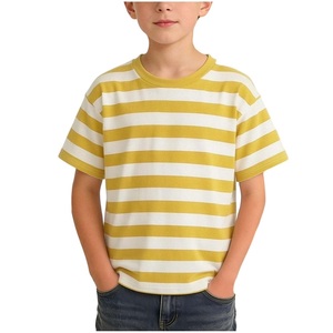 T-shirts rayés à col rond pour garçons, style décontracté, design tendance, coton doux de qualité supérieure, dernières tendances pour enfants. - Product Image 4
