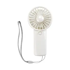 Ventilateur portable blanc avec cordon, commande par bouton, moteur DC, alimentation par batterie - Product Image 4