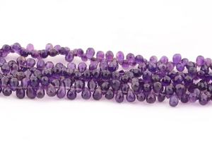 Perles en améthyste africaine facettées en forme de goutte, naturelles, 4x6mm, 8 pouces, en gros, pour la fabrication de bijoux, similaire aux produits de la Gem Store indienne - Product Image 2