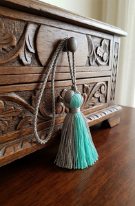 Bohemian Tassel Curtain <b>Tie</b> <b>Back</b> Fabric Decor Teal Gray Round Indoor Living Room Home Accent Hanging Tassels All Seasons - Product Image 4