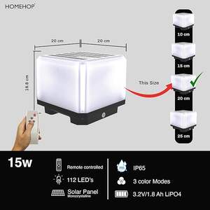 Lámpara Solar para Poste de Jardín, Impermeable, 112 LED, Decorativa, para Puerta, Jardín, Hogar, Muro Perimetral - Product Image 2