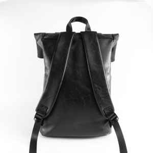 Genuine Leather Roll Top <b>Backpack</b> Urban Laptop Bag Cowhide Travel Rucksack Mens Custom Logo Brand Gear LTBP-0094 - Product Image 3