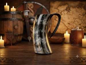 Chope en corne de buffle polie, artisanale, style animalier, couleur naturelle, écologique, haute qualité, Inde, taille personnalisée - Product Image 4