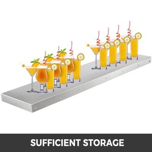 Estante plegable de acero inoxidable para servir comida, 96L x 12W, pulgadas, soporte para remolque de concesión, ventana para servir, muebles de restaurante - Product Image 4