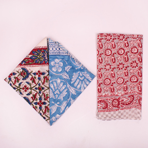 Pañuelo Cuadrado Étnico de Algodón con Estampado a Bloques, Accesorio de Verano, Suave para la Piel, Unisex, para Cubrir la Cara - Product Image 2