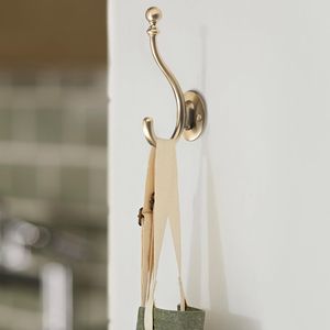 Lot de 5 crochets muraux décoratifs en bronze champagne pour salle de bain, chambre, cuisine, porte-manteau et porte-serviettes - Product Image 2