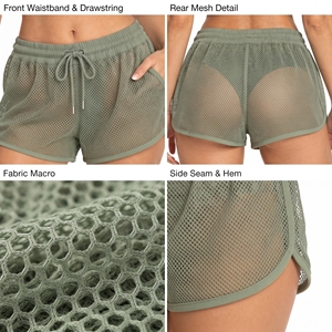 <b>Women</b> Mesh <b>Swim</b> <b>Shorts</b> Beachwear Drawstring Beach Cover Up Mesh <b>Shorts</b> Swimming Mesh <b>Shorts</b> Ladies Bathing Pool Fish Net <b>Shorts</b> - Product Image 6