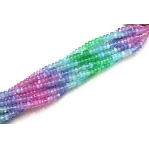 Cuentas redondas lisas de piedra lunar arcoíris natural brillante, 15 pulgadas, 5-8 mm, cuentas de piedras preciosas rosas, azules y verdes, joyería al por mayor - Product Image 5