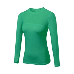Haut de yoga moulant à manches longues et col rond, doux, séchage rapide, faible MOQ, vêtements de sport pour femmes - Product Image 2