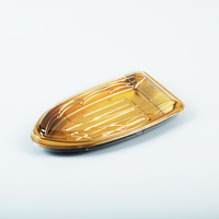 Barquettes à sushi jetables de style japonais, contenants alimentaires en plastique couleur or, barquettes à sushi en plastique