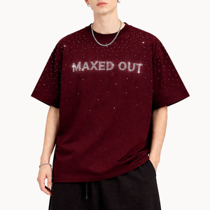 Customized logo High Quality Men's shirts Custom Rhinestone Transfer Streetwear <b>T</b>-shirts Men Clothes Summer <b>T</b> Shirt for Men - Product Image 3