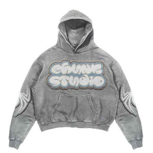 Sweat à capuche pour femme personnalisé, patchwork vintage, confortable, coupe-vent, respirant, streetwear élégant, sweats à capuche d'hiver 100% coton - Product Image 3