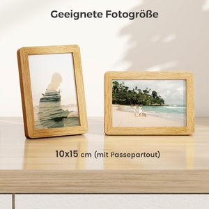 Picture <b>Frame</b>, <b>Oak</b> <b>Frame</b>, with Tempered Glass, Solid Wood Picture <b>Frame</b>, Suitable for Wall and Table Display - Product Image 2