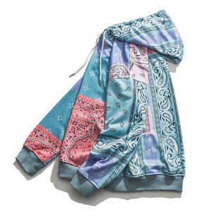<b>Men's</b> Hoodie Paisley Print Oversized Casual Spring Wear 100% Polyester Woven Breathable Design - Product Image 1