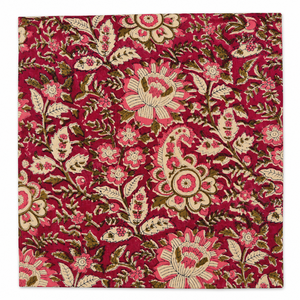 Tissu floral 100 % coton respirant et absorbant l'humidité, imprimé à la main, motif à motifs floraux, poids moyen, textile pour literie et couettes - Product Image 2