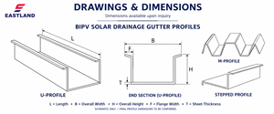Profils <span class=keywords><strong>de</strong></span> gouttières <span class=keywords><strong>en</strong></span> métal sur mesure Eastland pour toitures solaires BIPV et abris <span class=keywords><strong>de</strong></span> voiture - Product Image 6