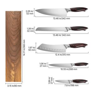 Juego de Cuchillos de Cocina Profesional de 6 Piezas, Acero Inoxidable con Alto Contenido de Carbono, Diseño Ergonómico, Resistente a las Grietas, Juego de Cuchillos de Cocina Afilados - Product Image 4