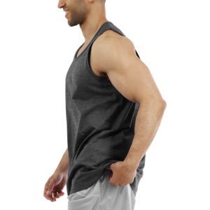 Débardeurs pour hommes de haute qualité en polyester/coton, décontractés, à séchage rapide, respirants, en tissu tricoté, sans manches - Product Image 2