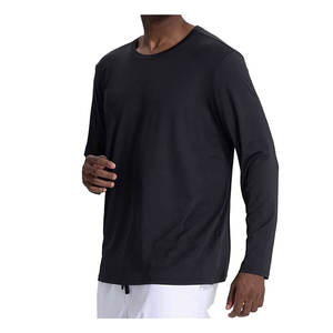 T-shirt en coton à manches longues pour homme, col rond, tissu doux et respirant, vêtement décontracté pour tous les jours, streetwear, haut tendance - Product Image 3