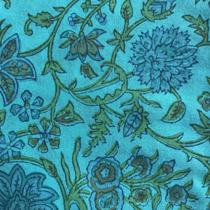 ผ้าฝ้ายพิมพ์ลายด้วยมือ พื้นสีชมพู ลายดอกไม้สีส้ม |   ลายพิมพ์ดอกไม้แบบอินเดียดั้งเดิม - Product Image 1