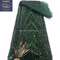 Tissu en tulle à sequins et perles, motif arche pointue concentrique et vagues géométriques, pour robes