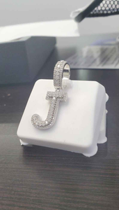 Pendentif personnalisé lettre J serti de diamants, bijoux hip-hop, collier statement, charme - Product Image 2