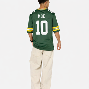 Maillot de football américain tendance unisexe en maille, style streetwear, coupe oversize, impression de numéro personnalisée, haut de gamme, marque privée OEM, vente en gros USA - Product Image 2